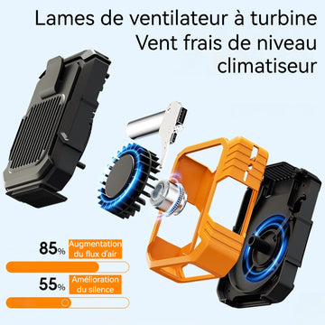 Ventilateur 4000mAh 3 vitesses de ventilation léger et portable faible bruit ventilateur de taille avec ceinture 120cm/veilleuse